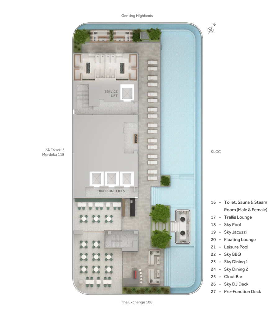 CloutHaus Level 63A facility plan
