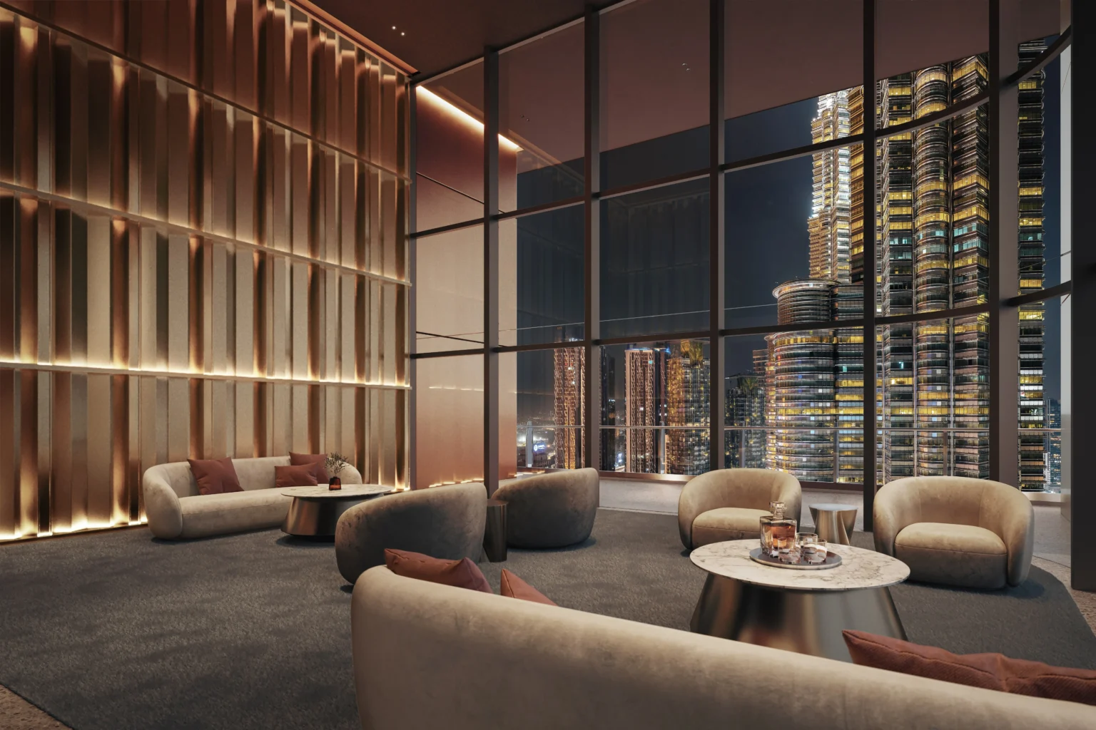 CloutHaus Sky Lounge with Petronas Twin Towers view